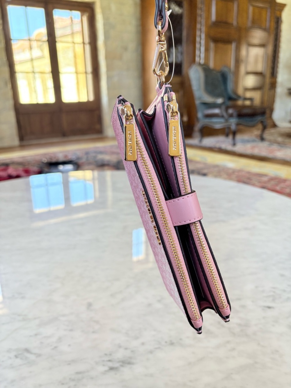 Michael Kors Pink Ombre Signature Tote with Wristlet - Picture 7 of 14